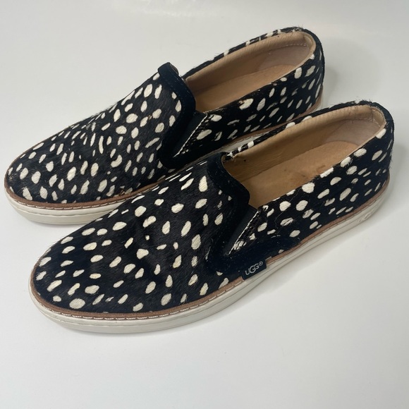 Ugg Soleda Calf Hair Animal Print Slip On Flats Casual Sneakers Womens Size 6 - Picture 3 of 14
